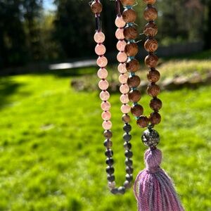 Japa Mala 8mm - Pink Aura Ceramic Beads - Feminine and Delicate